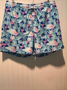 Member’s Mark Men’s Resort Pink Flamingo Print Swim Trunk SzXL